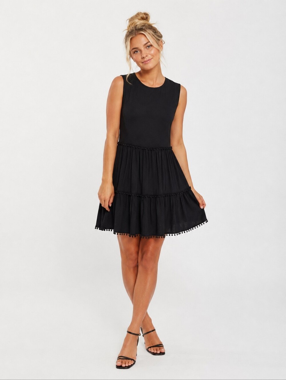 For Love And Lemons Black Tiered Mini Dress Size XS
